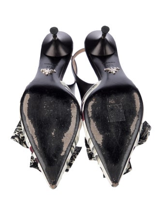 Prada Leather Printed Slingback Pumps