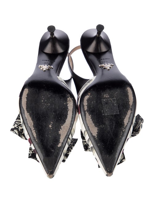 Prada Leather Printed Slingback Pumps