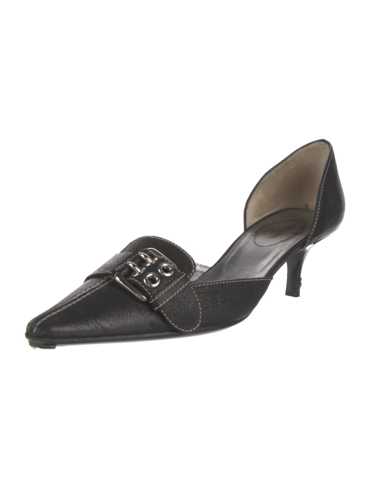Prada Leather D'Orsay Pumps