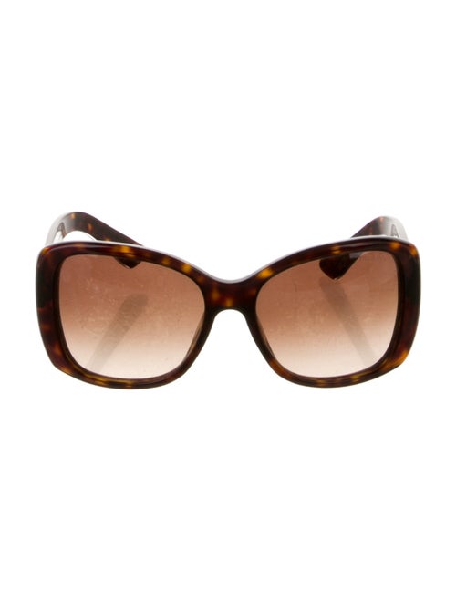 Prada Enameled Metal Triangle Square Sunglasses