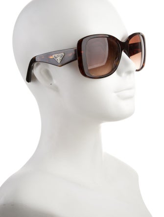 Prada Enameled Metal Triangle Square Sunglasses