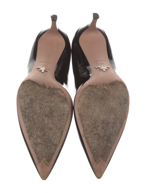Prada Patent Leather Leather Trim Embellishment Pumps