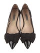 Prada Patent Leather Bow Accents Ballet Flats