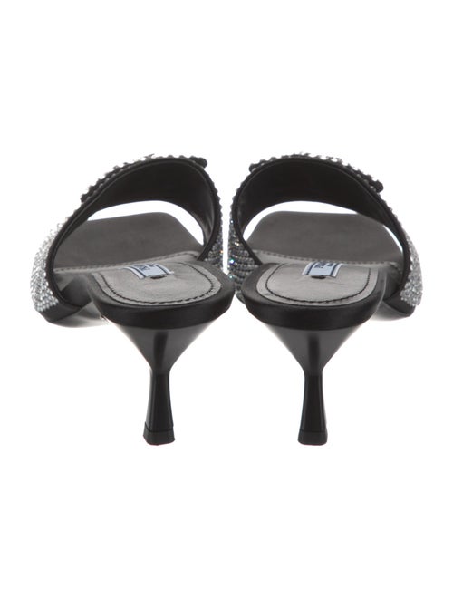Prada Satin Crystal Embellishments Slides