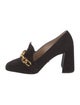 Prada Suede Chain-Link Accents Pumps