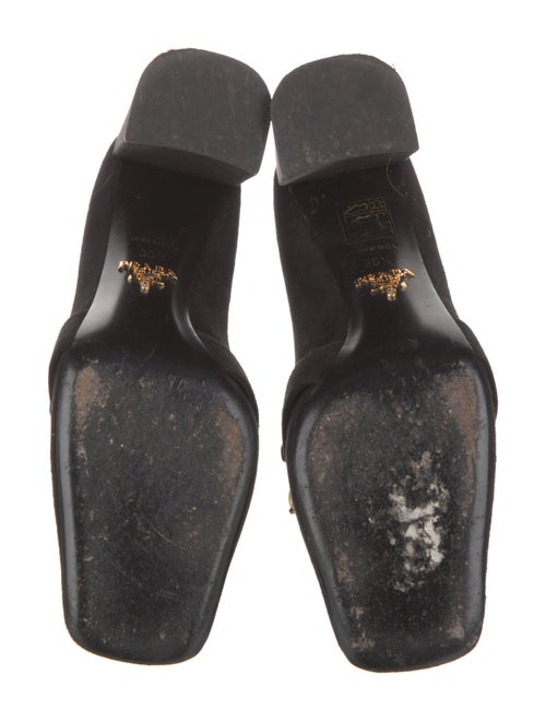 Prada Suede Chain-Link Accents Pumps