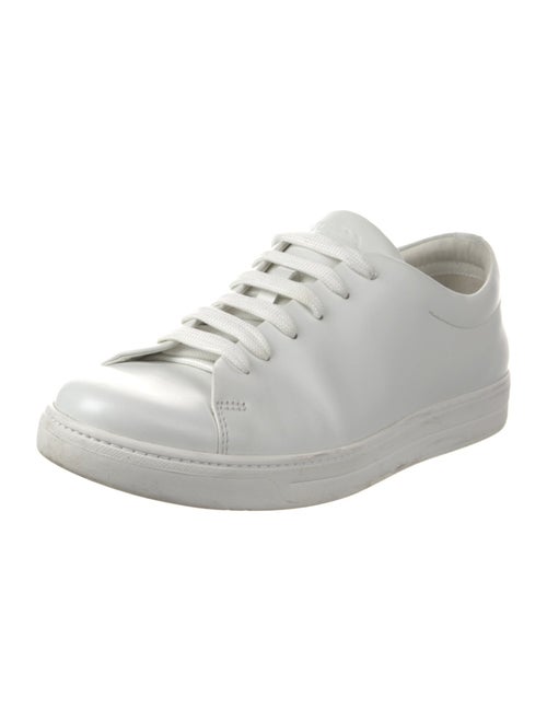 Prada Sport Leather Embroidered Accent Sneakers