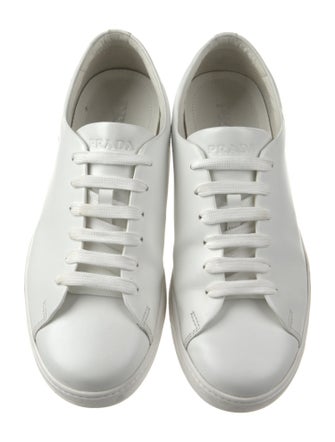 Prada Sport Leather Embroidered Accent Sneakers