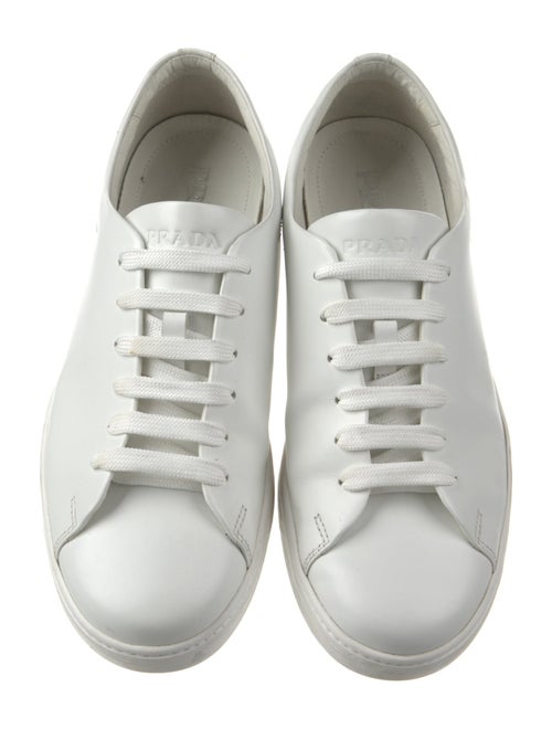 Prada Sport Leather Embroidered Accent Sneakers