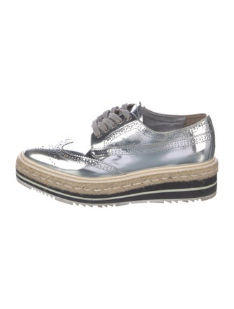 Prada Patent Leather Lasercut Accents Oxfords