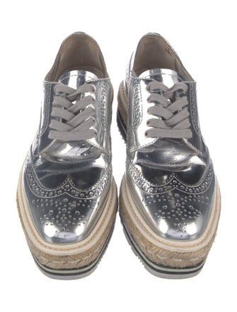 Prada Patent Leather Lasercut Accents Oxfords