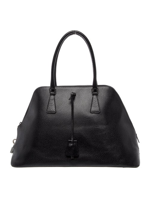 Prada Enameled Metal Triangle Top Handle Bag