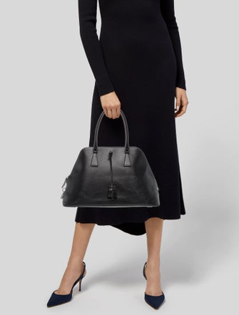 Prada Enameled Metal Triangle Top Handle Bag