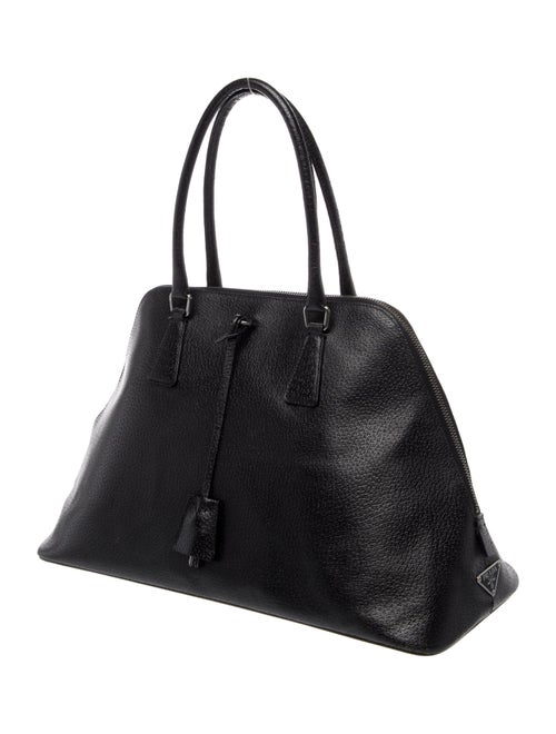 Prada Enameled Metal Triangle Top Handle Bag