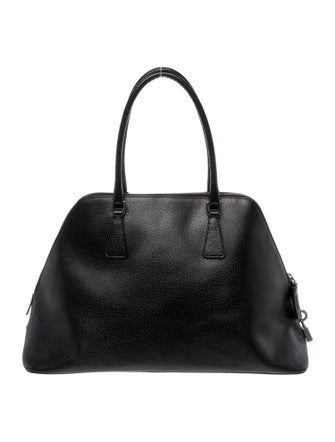 Prada Enameled Metal Triangle Top Handle Bag