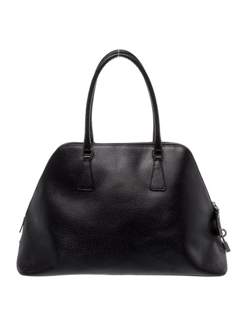 Prada Enameled Metal Triangle Top Handle Bag