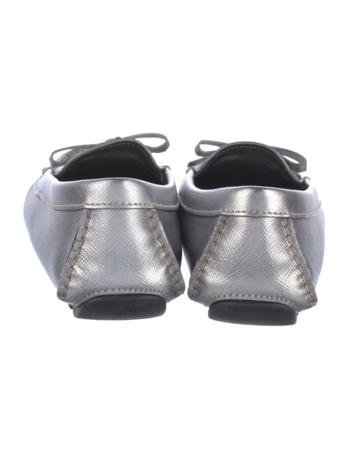 Prada Leather Bow Accents Loafers