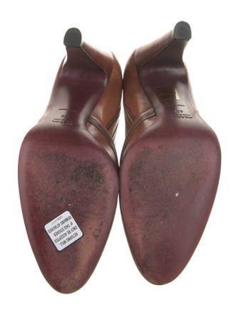 Prada Leather Cutout Accent Pumps