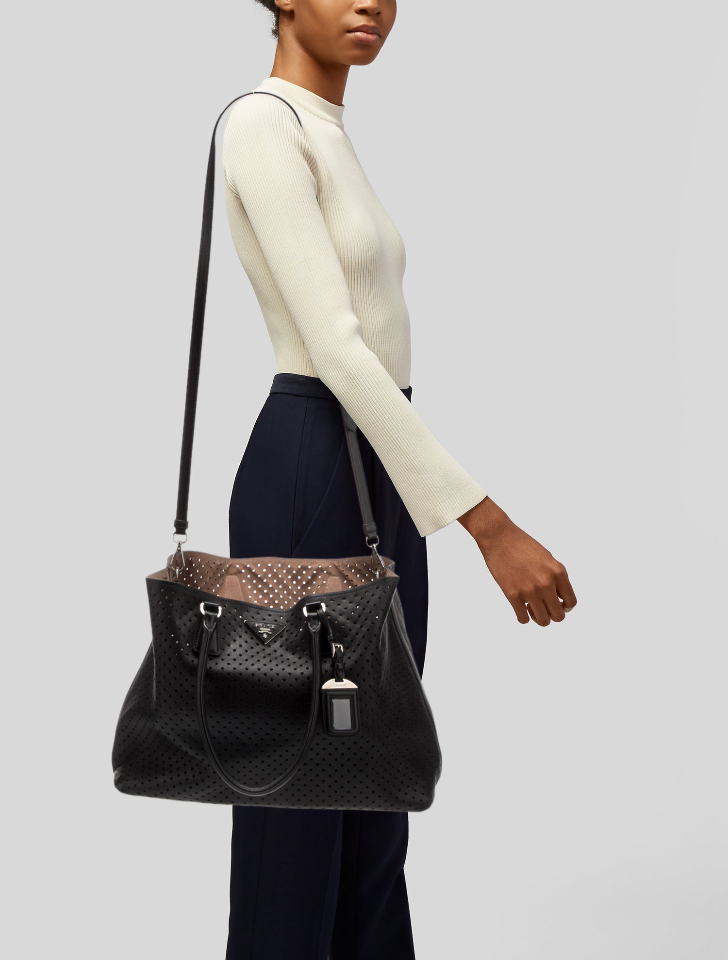 Prada City Calf Leather Top Handle Bag