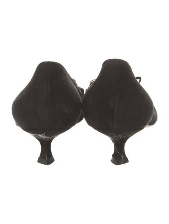 Prada Suede Chain-Link Accents Pumps