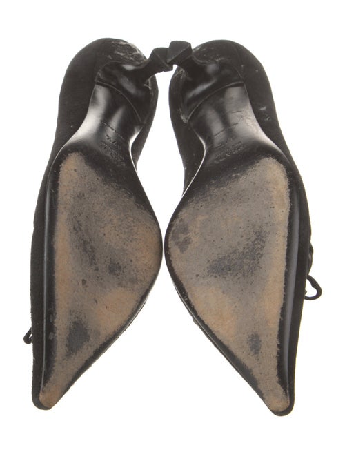 Prada Suede Chain-Link Accents Pumps