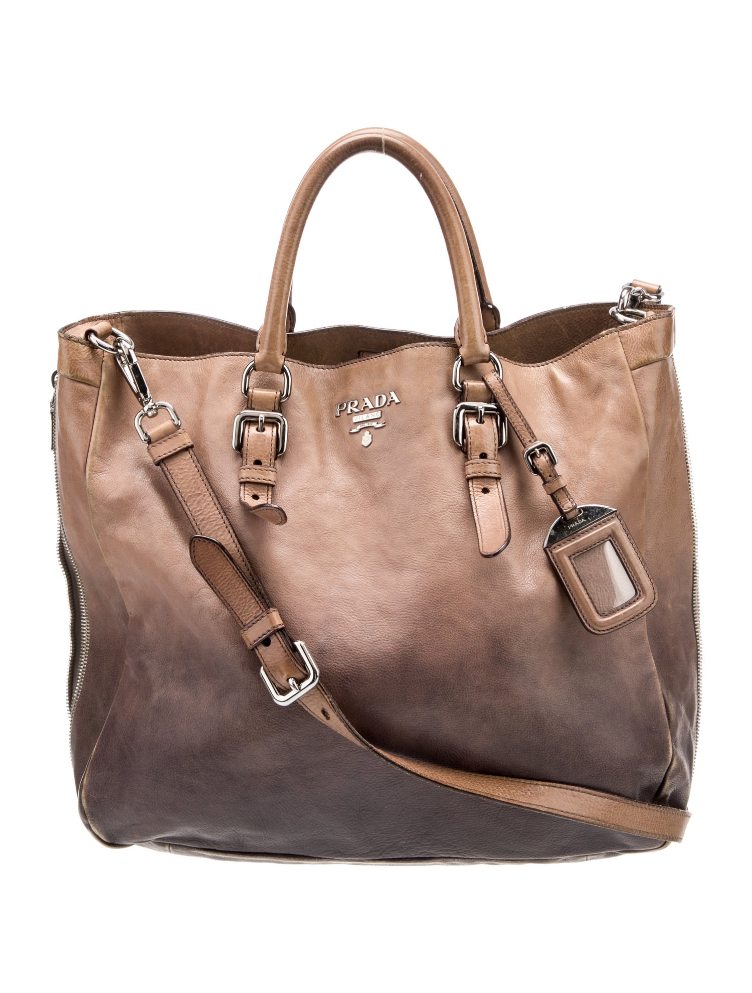 Prada Glace Calf Leather Top Handle Bag