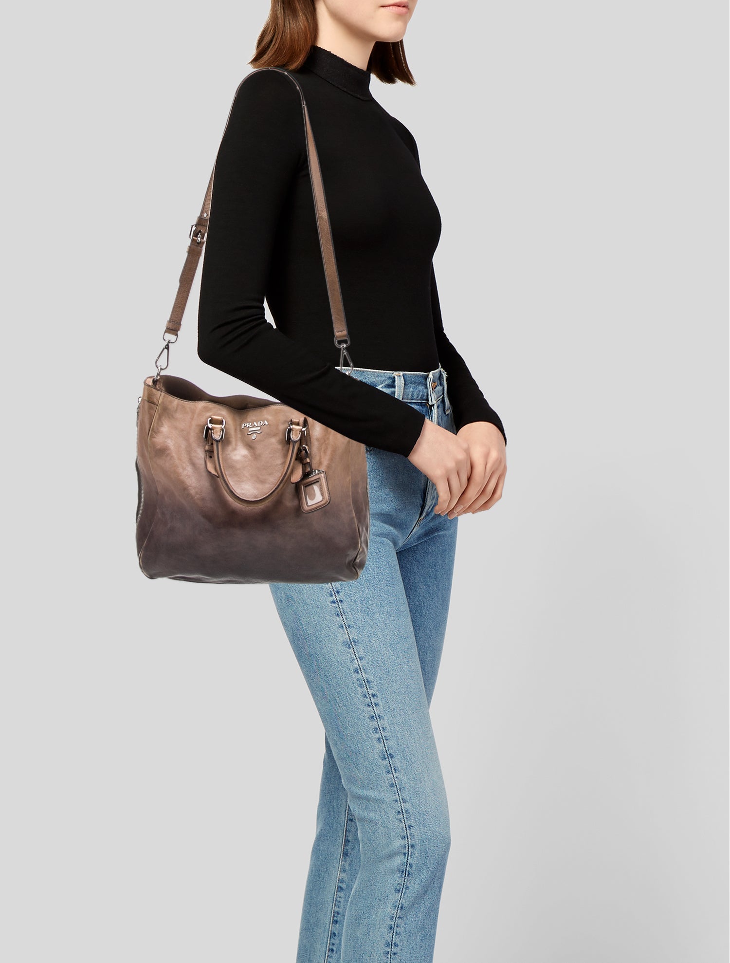 Prada Glace Calf Leather Top Handle Bag