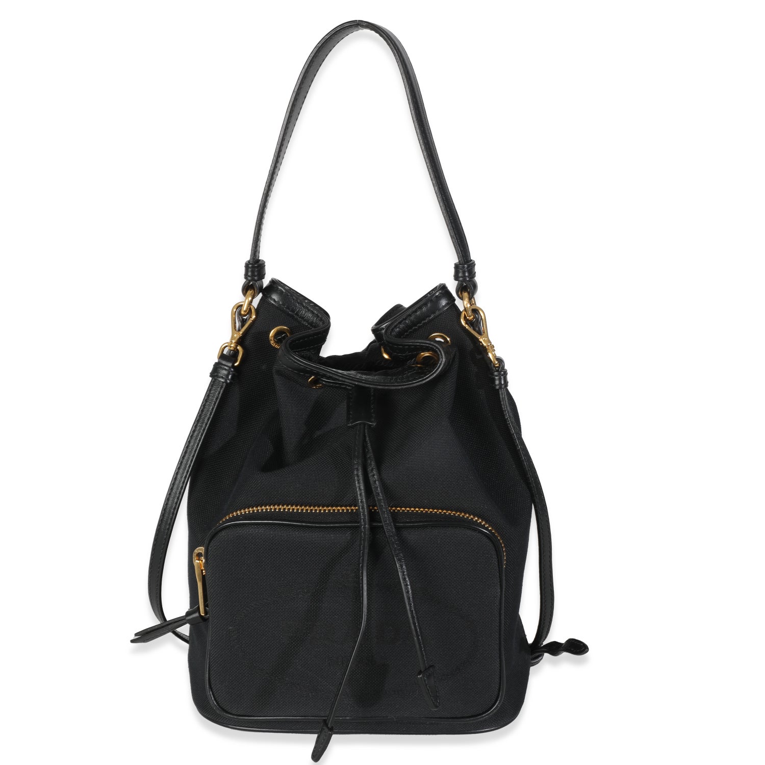 Prada Tessuto Logo Bucket Bag