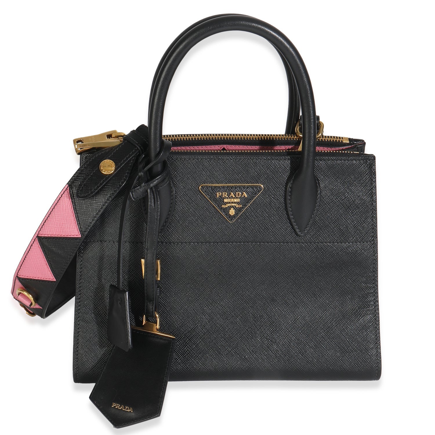Prada Saffiano Lux Leather Greche Paradigme Bag