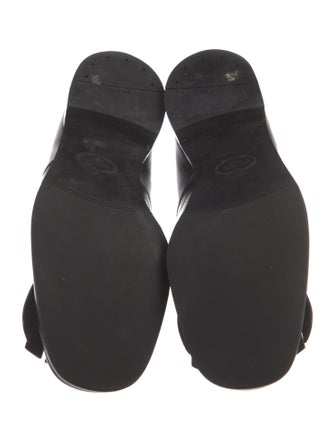 Prada Leather Fringe Trim Accent Loafers