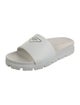 Prada Leather Graphic Print Slides