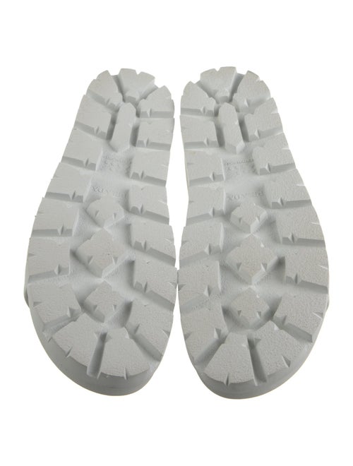 Prada Leather Graphic Print Slides