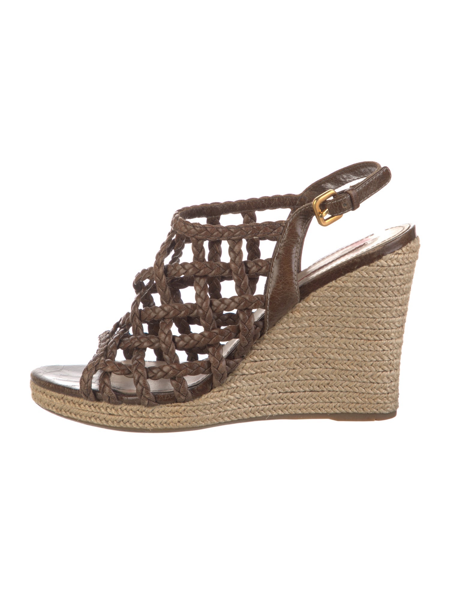 Prada Leather Colorblock Pattern Espadrilles