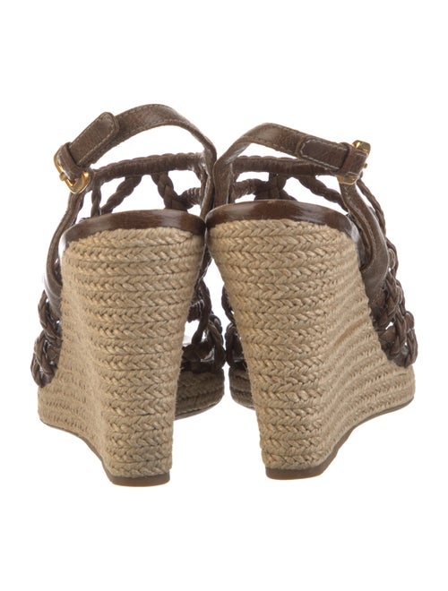 Prada Leather Colorblock Pattern Espadrilles