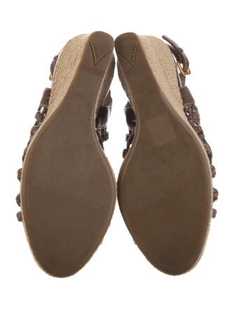 Prada Leather Colorblock Pattern Espadrilles