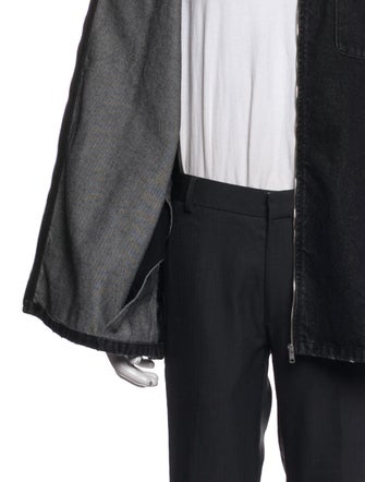 Prada 2022 Enameled Metal Triangle Denim Jacket