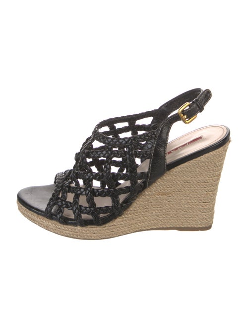 Prada Sport Leather Braided Accents Espadrilles