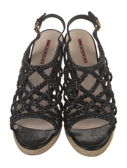 Prada Sport Leather Braided Accents Espadrilles