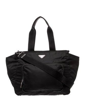 Prada Tessuto Enameled Metal Triangle Diaper Bag