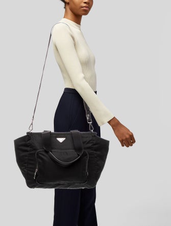 Prada Tessuto Enameled Metal Triangle Diaper Bag
