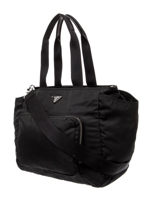 Prada Tessuto Enameled Metal Triangle Diaper Bag