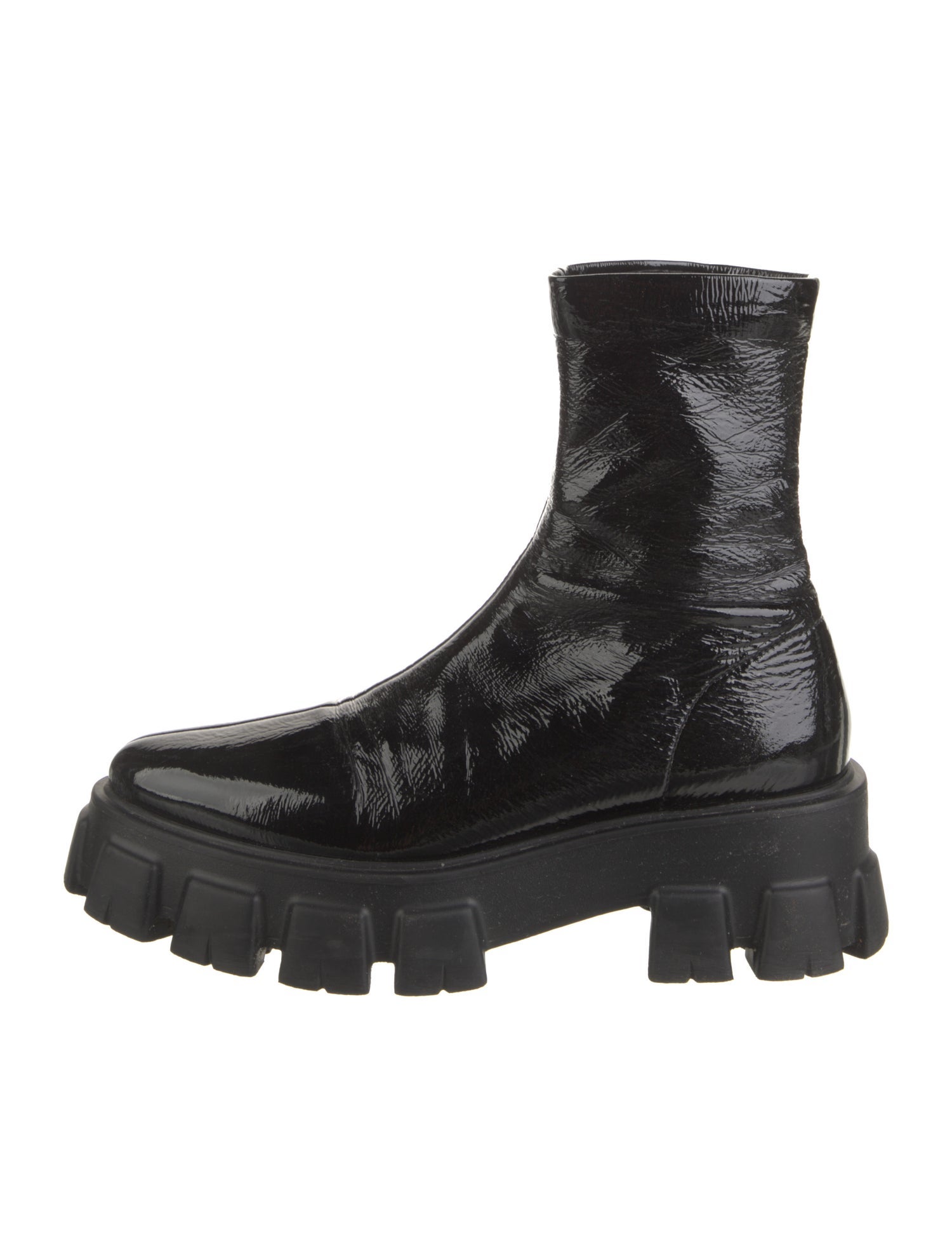 Prada Patent Leather Combat Boots