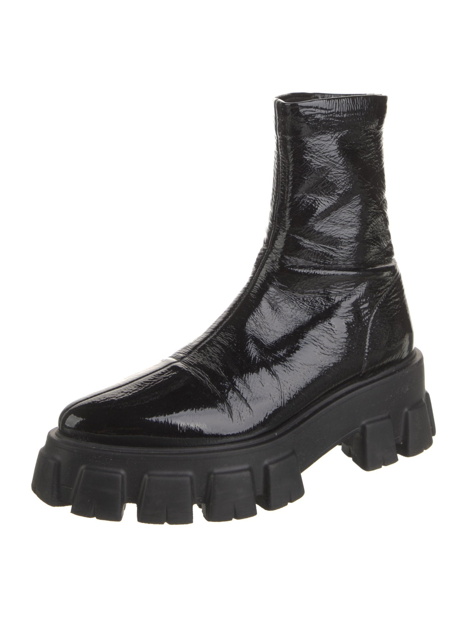 Prada Patent Leather Combat Boots