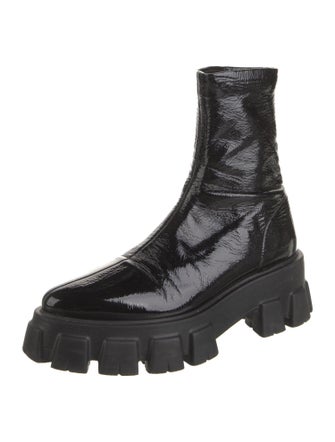 Prada Patent Leather Combat Boots