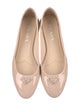 Prada Enameled Metal Triangle Patent Leather Ballet Flats