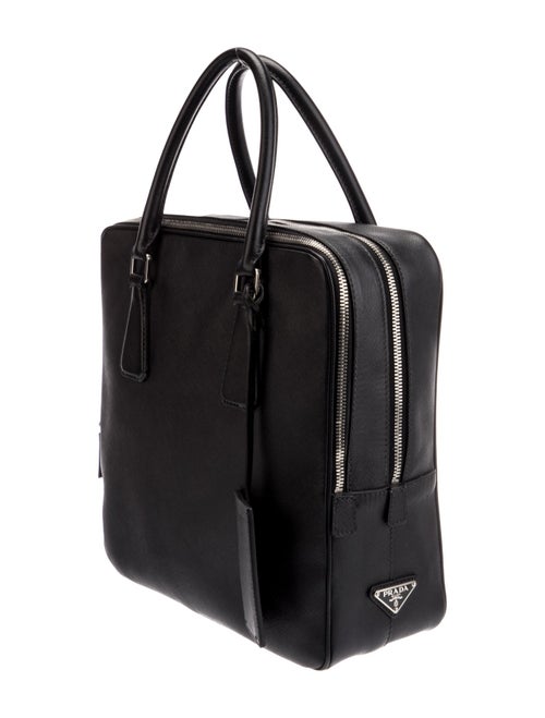 Prada Enameled Metal Triangle Top Handle Bag