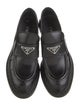 Prada Enameled Metal Triangle Leather Oxfords