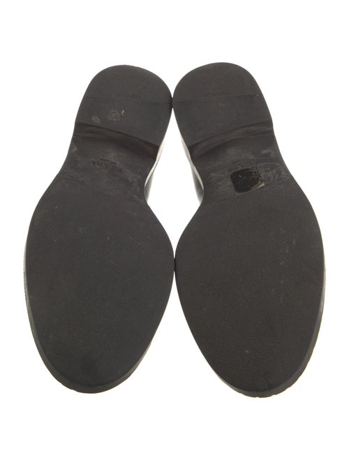 Prada Enameled Metal Triangle Leather Oxfords