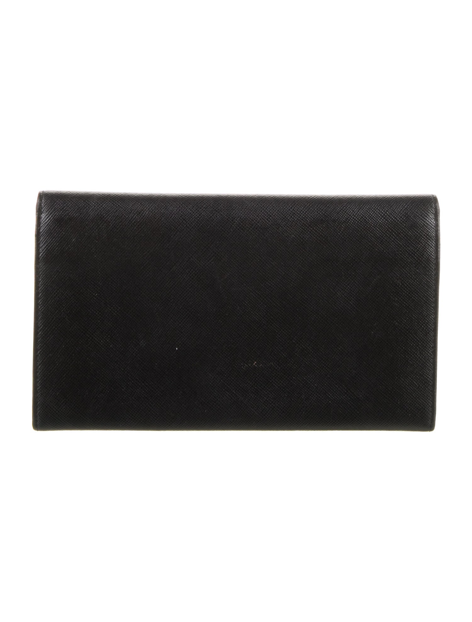 Prada Saffiano Triangle Leather Bifold Wallet