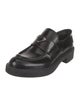 Prada Enameled Metal Triangle Leather Oxfords